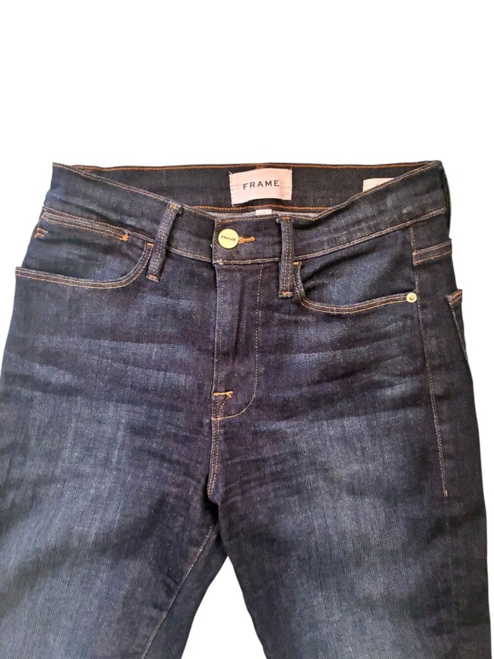 Frame Le High Flare Womens Dark Wash Jeans Long Length High Rise Size 26 VGUC - Picture 3 of 11